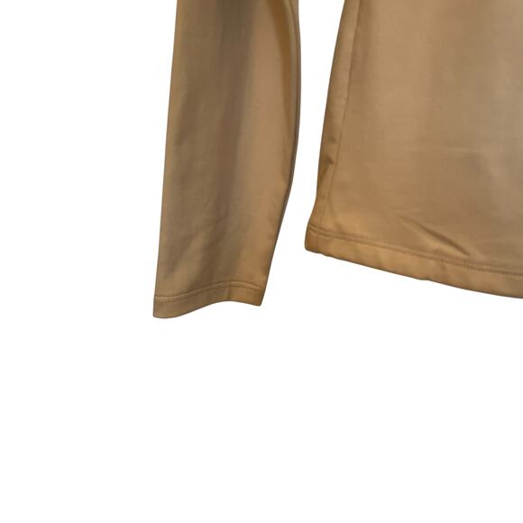 Nuuds Seamless Long Sleeve Shirt Scoop Crewneck Oat Tan Nylon Top Slimming M - Picture 6 of 7